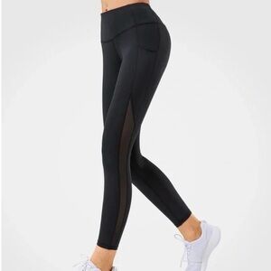 Lululemon Wonder Under Side Mesh Leggings Black, Size 10